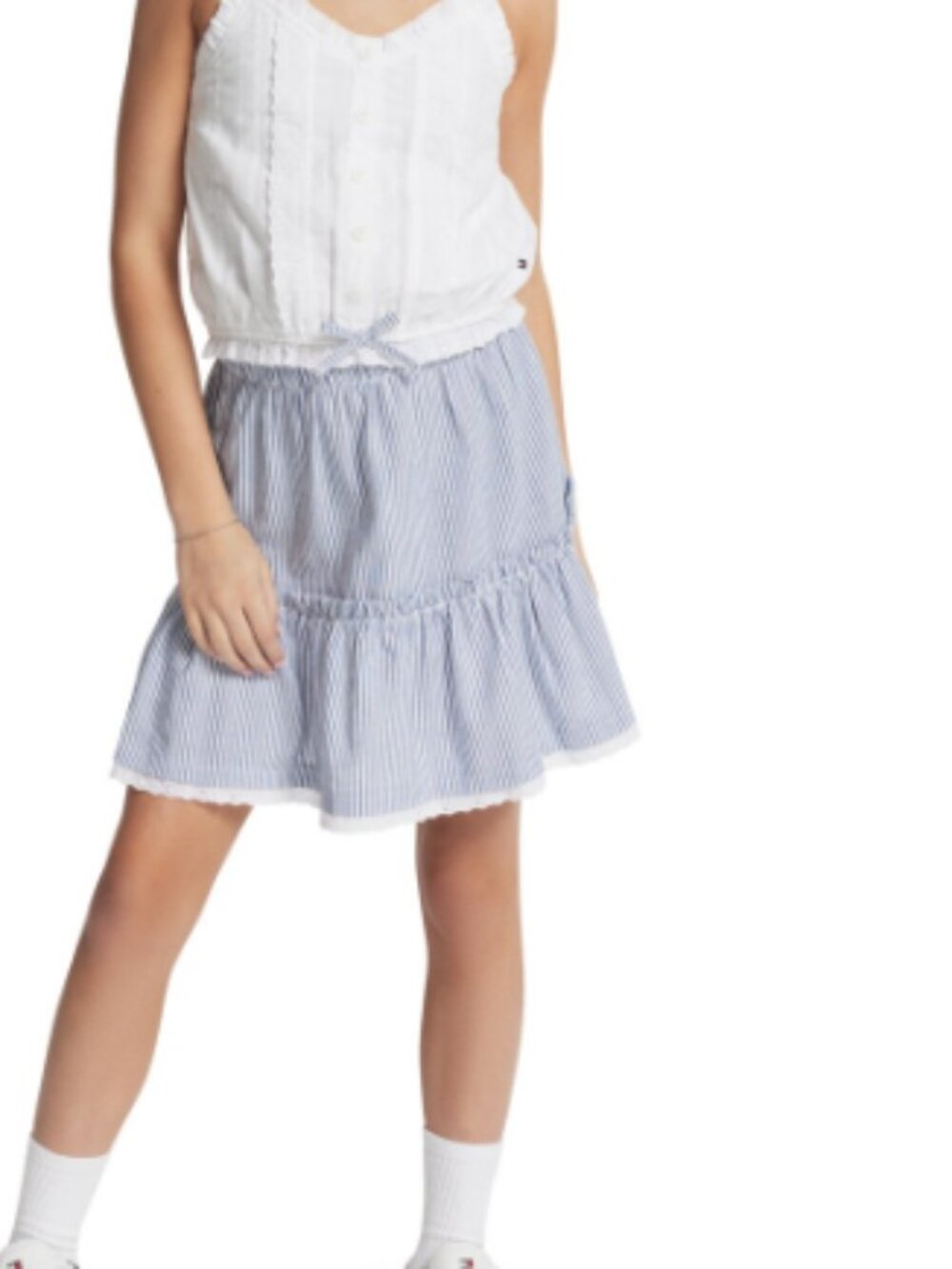 Tommy Hilfiger Girls' 8/10  Ithica Stripe Tiered Skirt Size M 6508